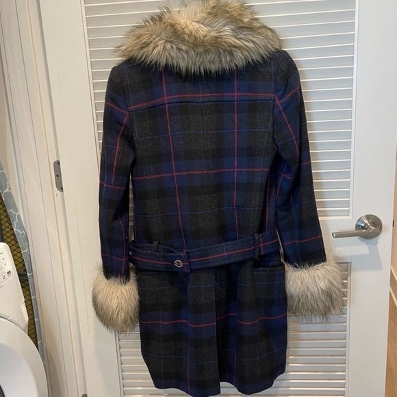 EMILY In Paris Plaid Fur Belted Coat - Picture 4 of 6